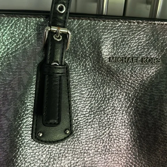 MK Purple Hologram Voyager Tote